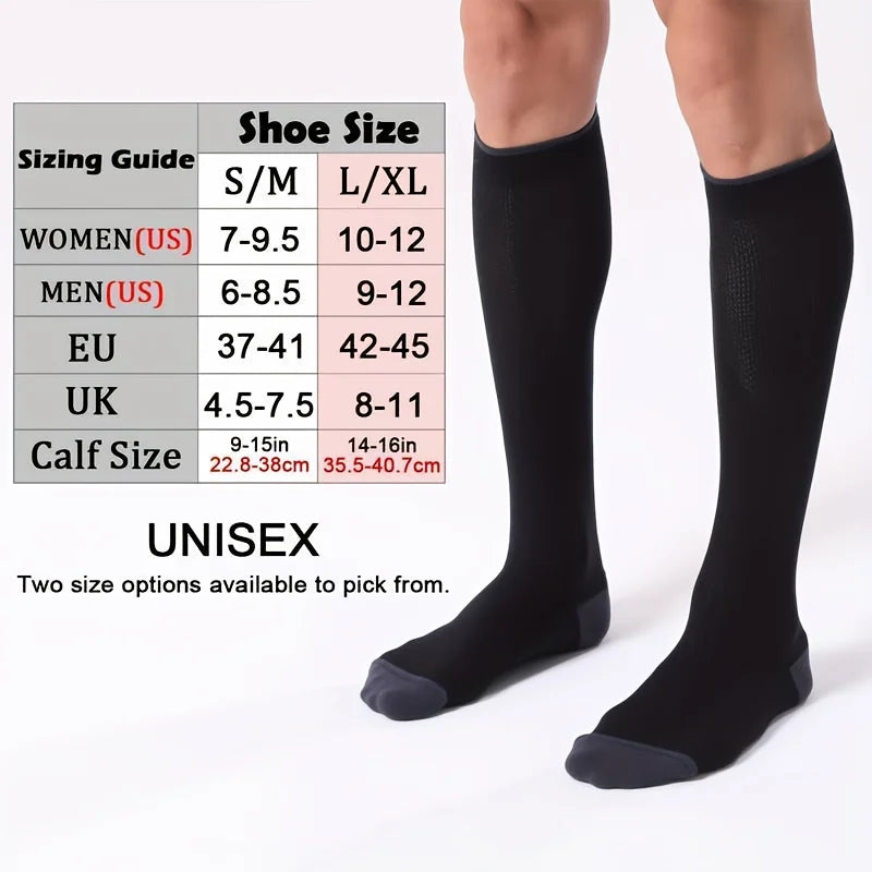 Nylon Elastane Compression Socks for Sports and Travel