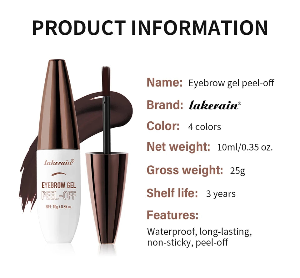 Waterproof Peel Off Eyebrow Tint Liquid Dyeing Cream - 18