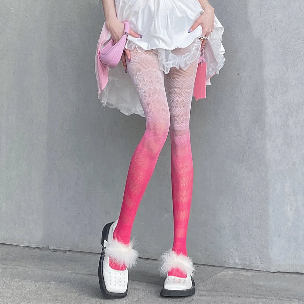 Gradient Pattern Polyester Nylon Tights