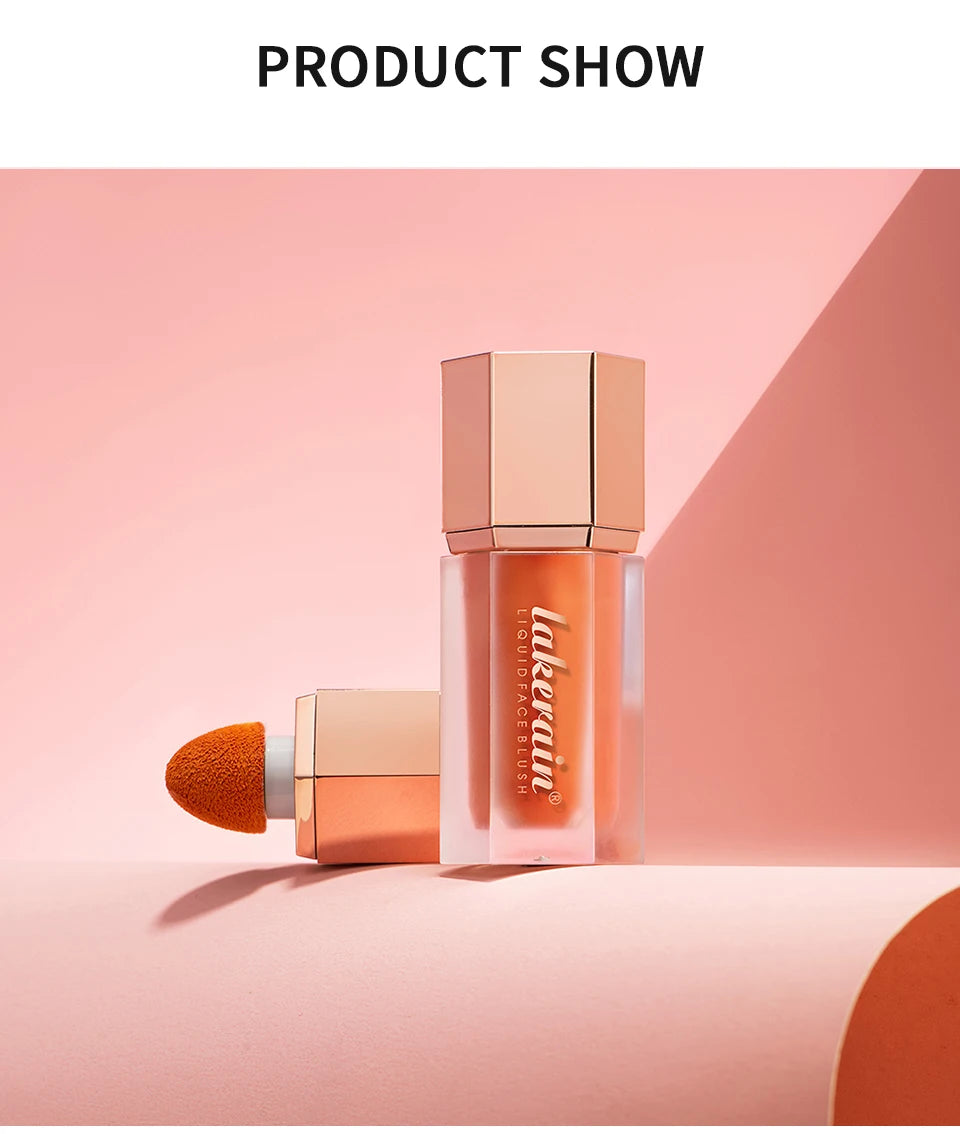 Waterproof Velvet Matte Liquid Blush with Mushroom Applicator