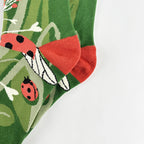 Cotton Blend Insect Pattern Crew Socks