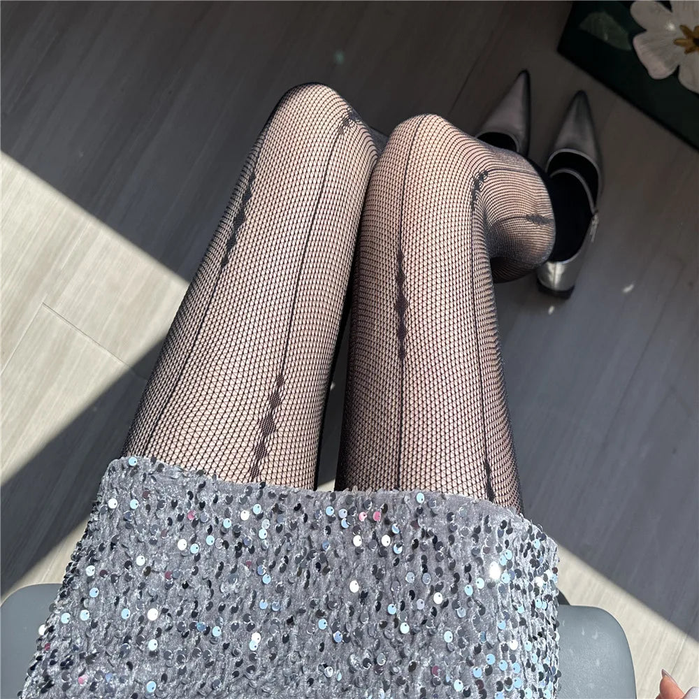 Nylon Fishnet Patterned Tights for Women - 2