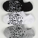 Leopard Print Polyester Blend Low Cut Casual Boat Socks