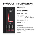 12 Piece Waterproof Matte Lip Liner Pencil Set