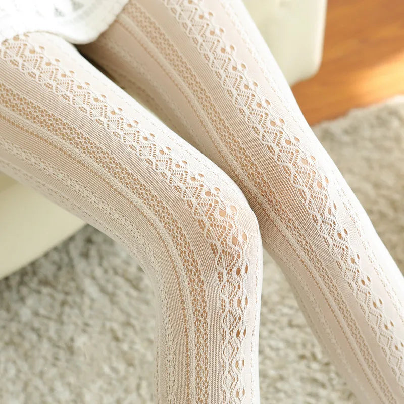Nylon Mesh Geometric Pattern Lolita Style Tights