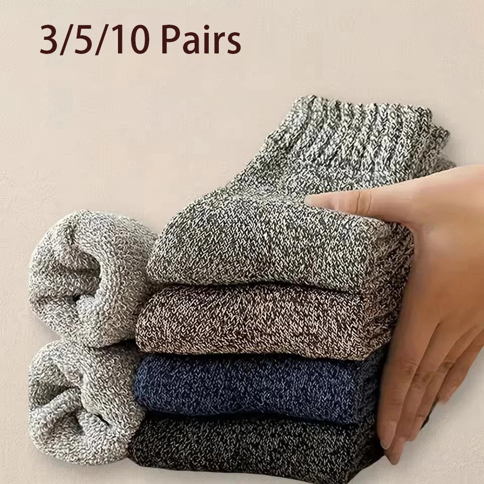 Mens Polyester Spandex Knit Crew Socks - 1