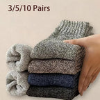 Mens Polyester Spandex Knit Crew Socks