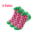 Cotton Blend Watermelon Print Casual Socks
