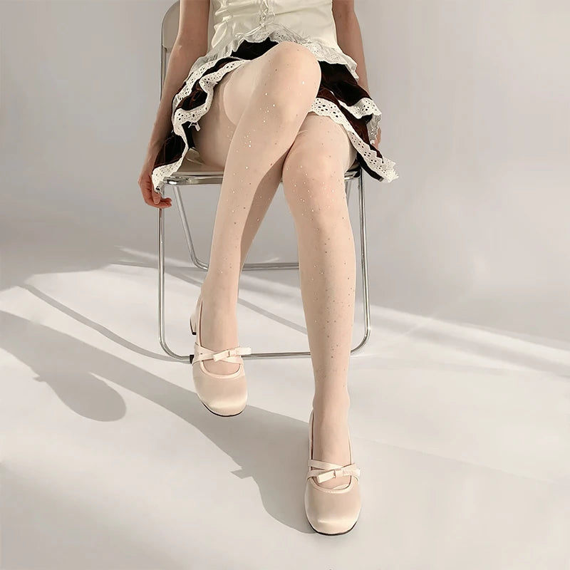 Polyester Elastane Sequin Sheer Pantyhose - 5