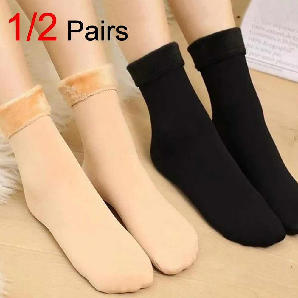 Thick Lined Polyester Elastane Thermal Socks - 1