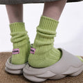 Thick Cotton Knit Mid Tube Crew Socks
