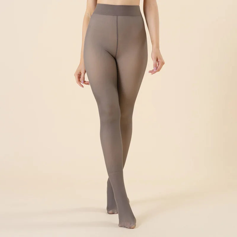 Polyester Elastane Fleece Lined Thermal Tights