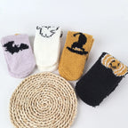 Halloween Pattern Coral Velvet Floor Socks Women Casual Knit