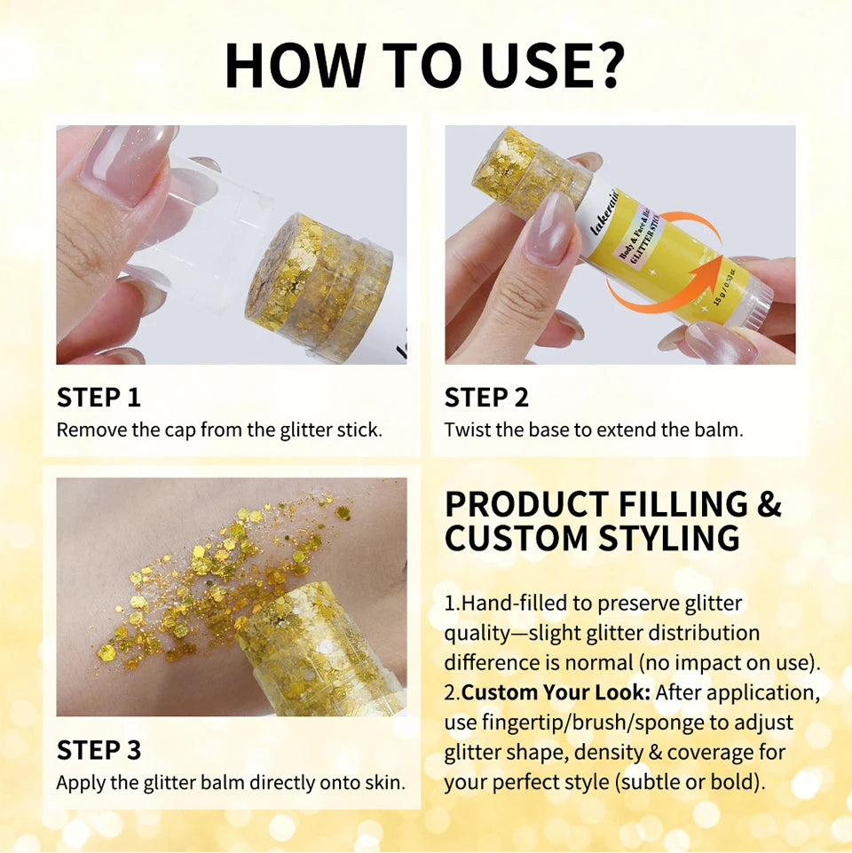 Glitter Balm Stick for Face and Body