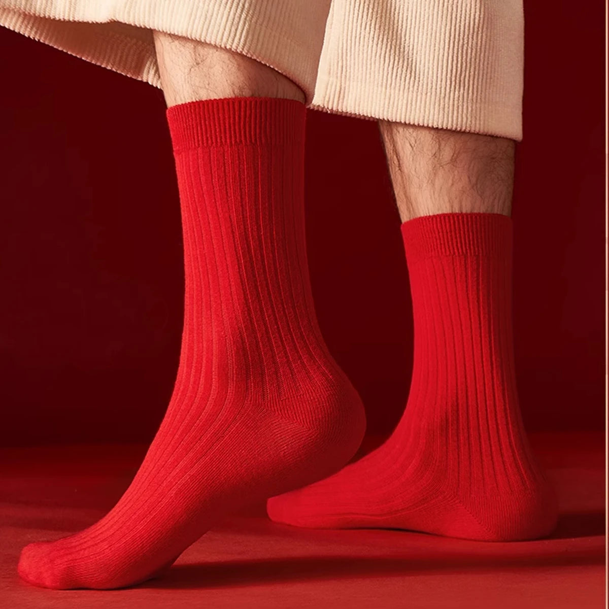 Polyester Elastane Crew Socks Women Casual Mid Tube Set