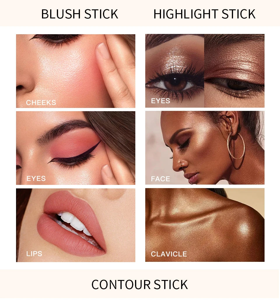 Liquid Face Contour Highlighter and Blush Wand Makeup Applicator