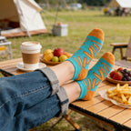 Cotton Blend French Fry Print Unisex Low Cut Socks
