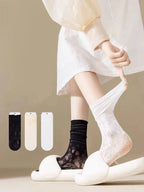 Lace Mesh Knit Ankle Socks Breathable Hollow Out Stockings