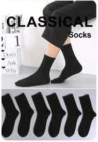6 Pairs Polyester Spandex Mens Crew Socks