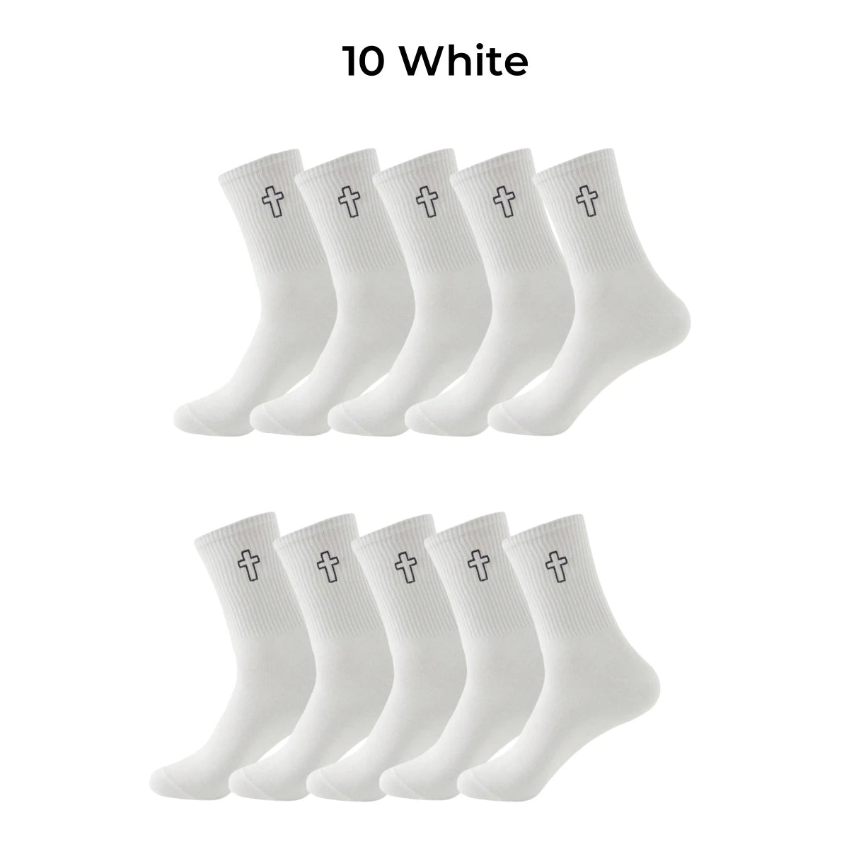 Polyester Elastane Crew Socks Cross Pattern - 7