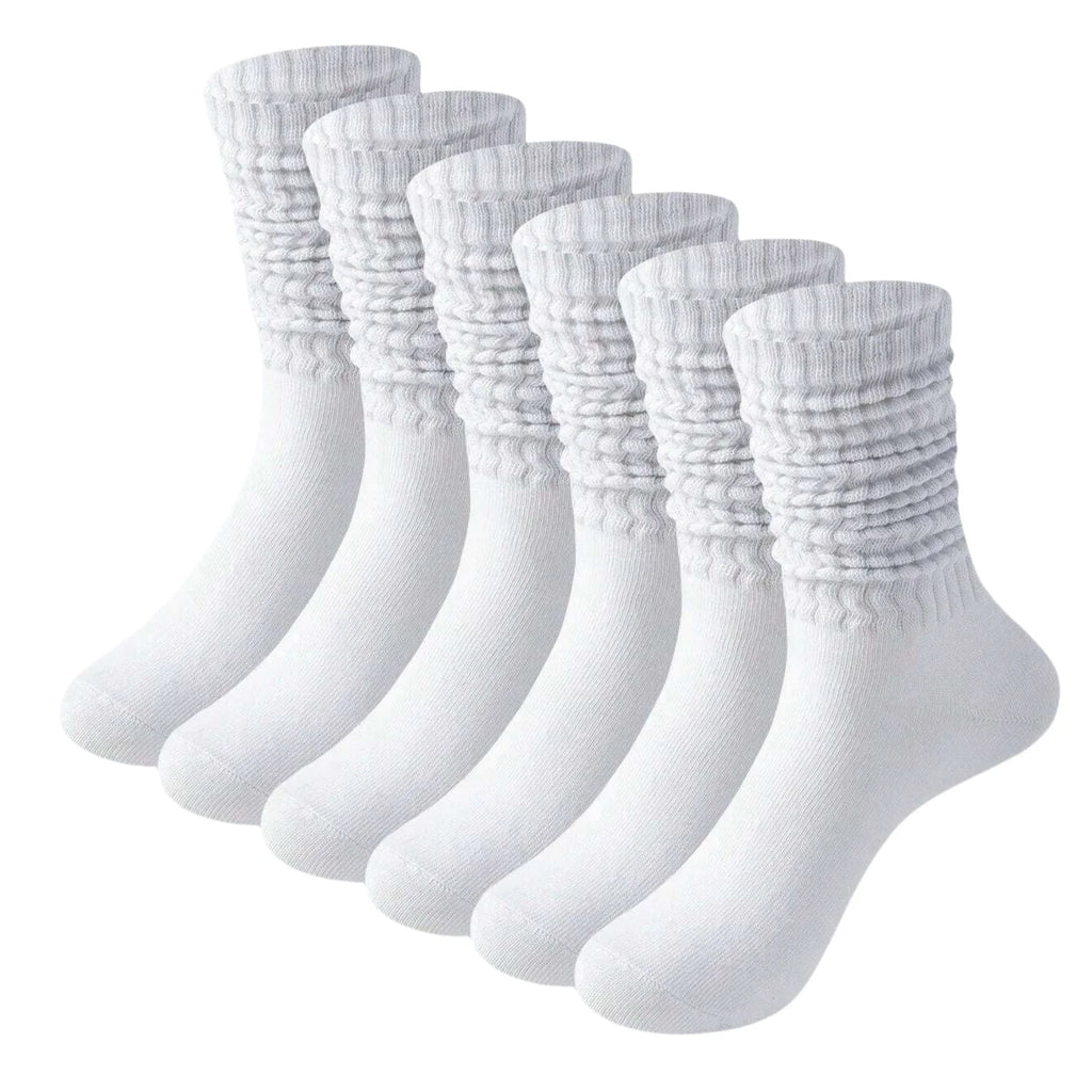 Polyester Elastane Knit Slouch Crew Socks