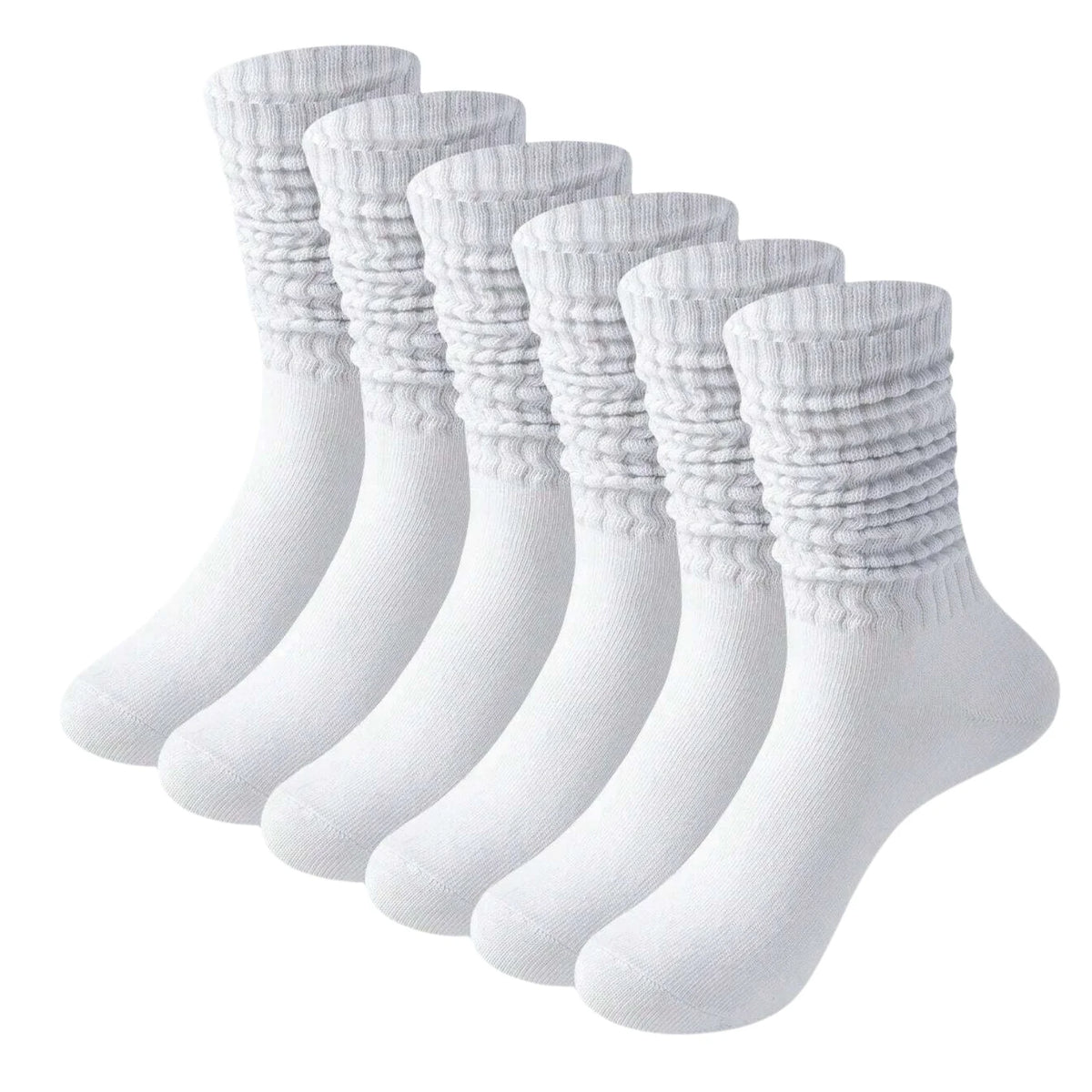 Polyester Elastane Knit Slouch Crew Socks