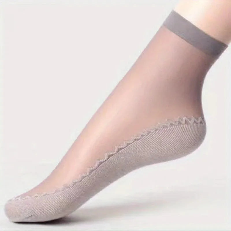 Cotton Nylon Low Tube Casual Socks 5 Pair Set - 8
