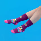 Cotton Blend Dancing Cow Pattern Mid Tube Casual Socks