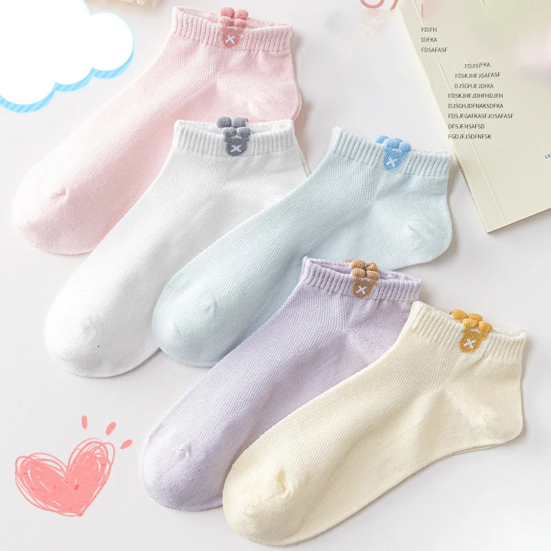 Women Cartoon Knitted Low Tube Casual Socks