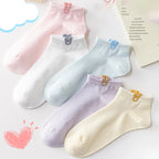 Women Cartoon Knitted Low Tube Casual Socks