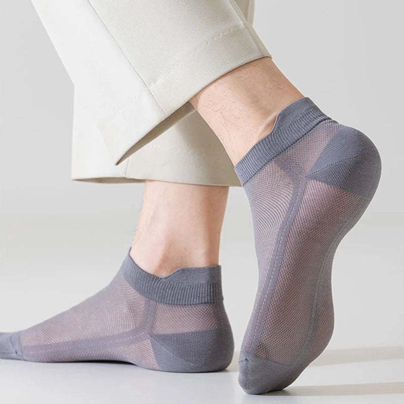 Cotton Polyester Ankle Socks Breathable Mesh Summer Casual Footwear - 21