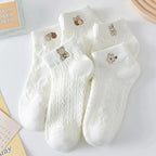 Polyester Elastane Cartoon Print Low Tube Casual Ankle Socks
