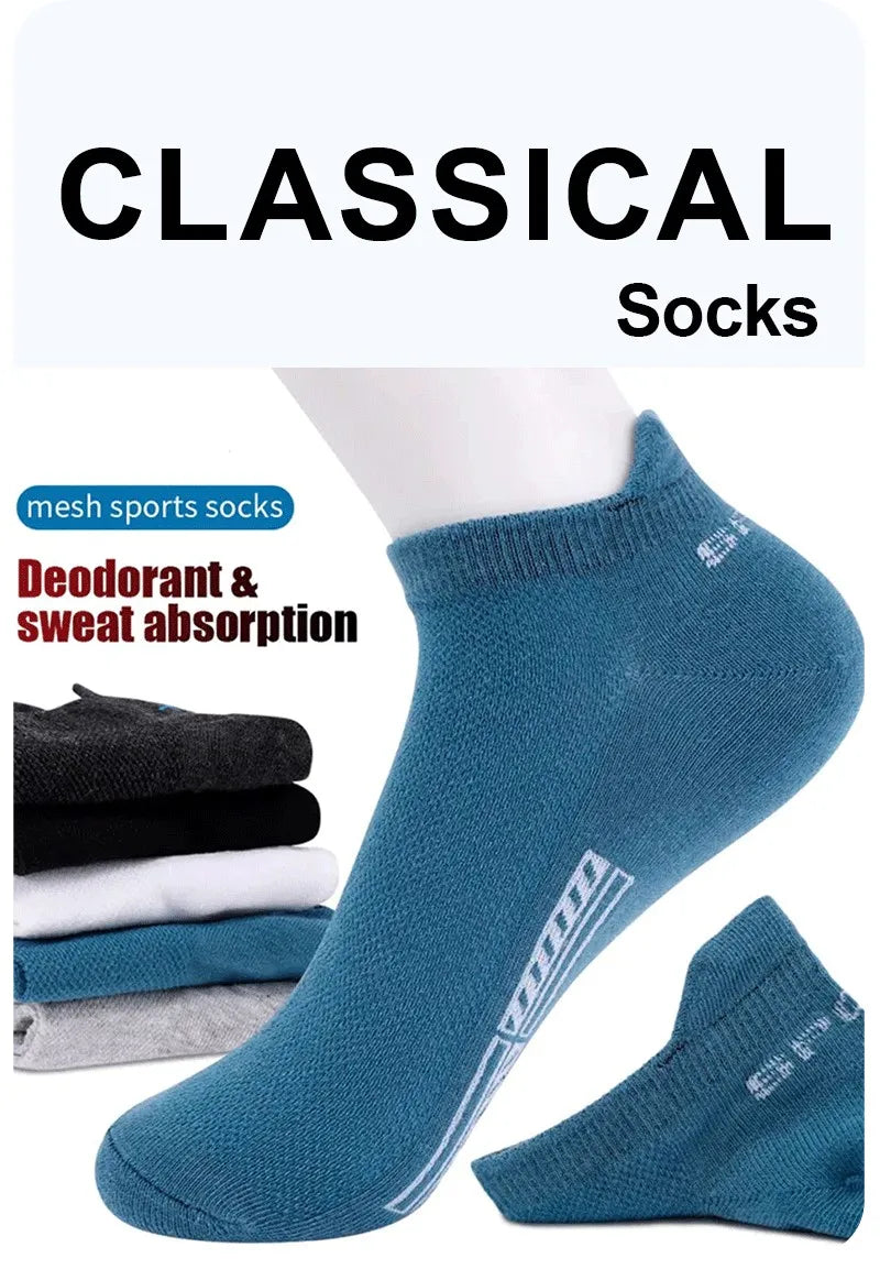 10 Pairs Polyester Spandex Low Cut Ankle Socks for Men