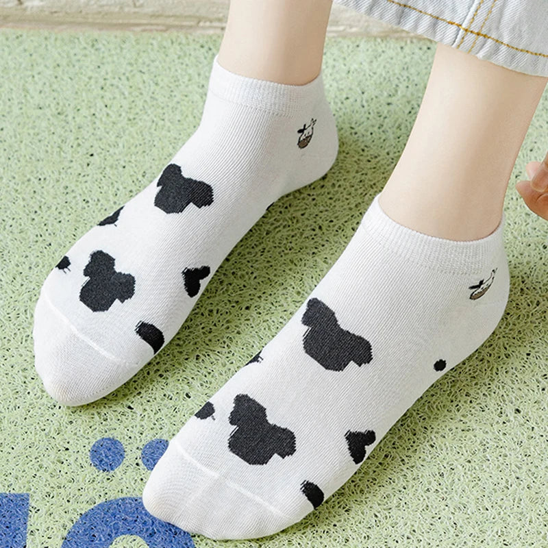 Polyester Elastane Cartoon Print Low Cut Casual Womens Socks
