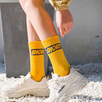 Cotton Blend Letter Printed Mid Tube Casual Crew Socks