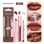 Mini Lip Liner Lipstick and Lip Gloss Makeup Set