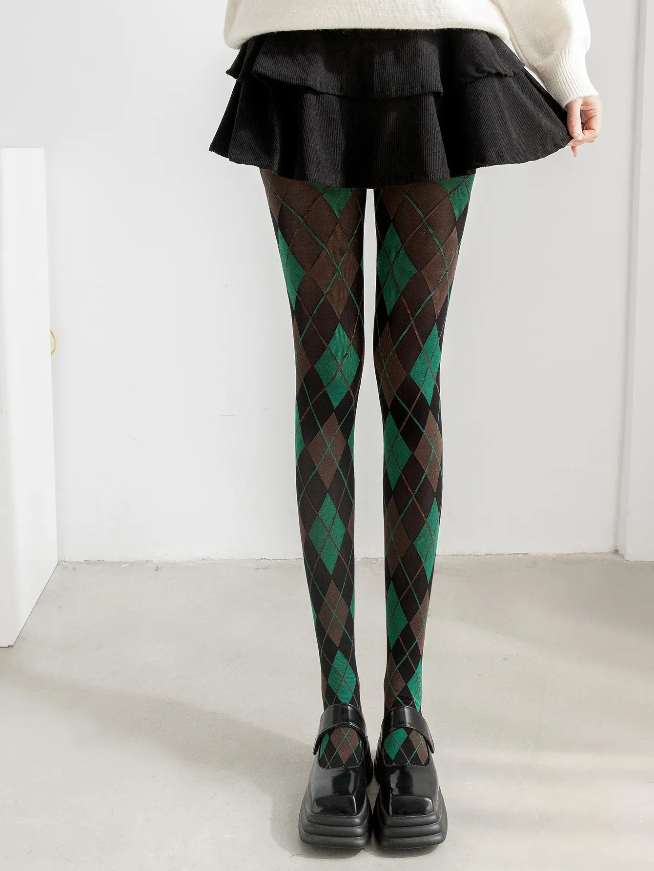Geometric Pattern Nylon Pantyhose Tights - 12