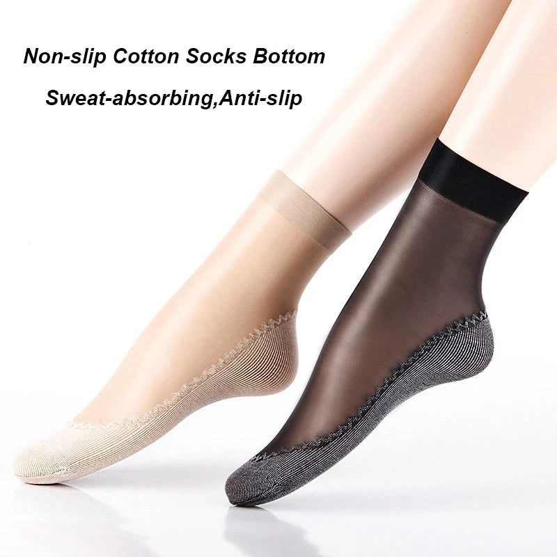 Womens Nylon Breathable Anti Slip Ankle Socks - 10