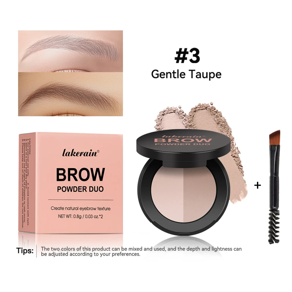 Dual Shade Eyebrow Powder Palette with Application Brush