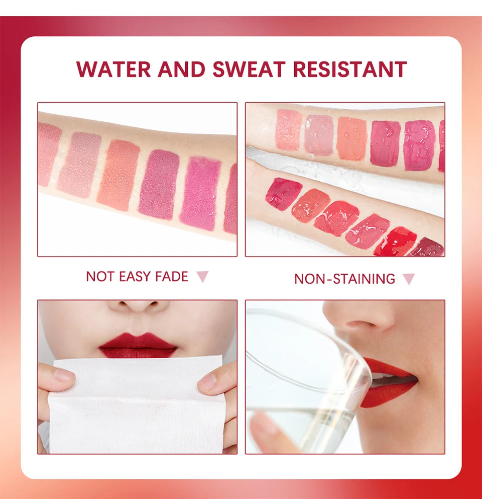 Matte Velvet Liquid Lipstick Waterproof Long Lasting Lip Glaze