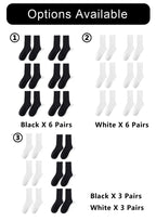 6 Pair Polyester Blend Crew Socks Set