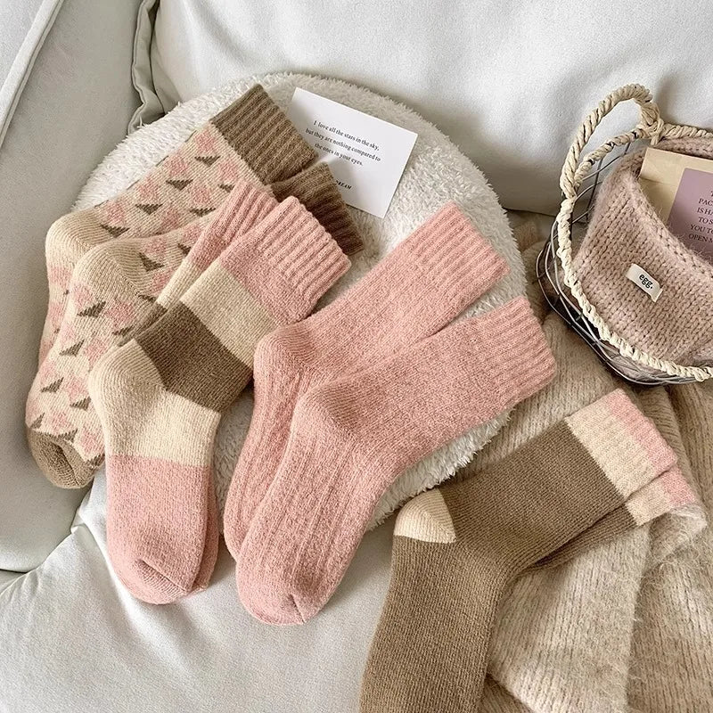 Thick Striped Plush Winter Socks for Women