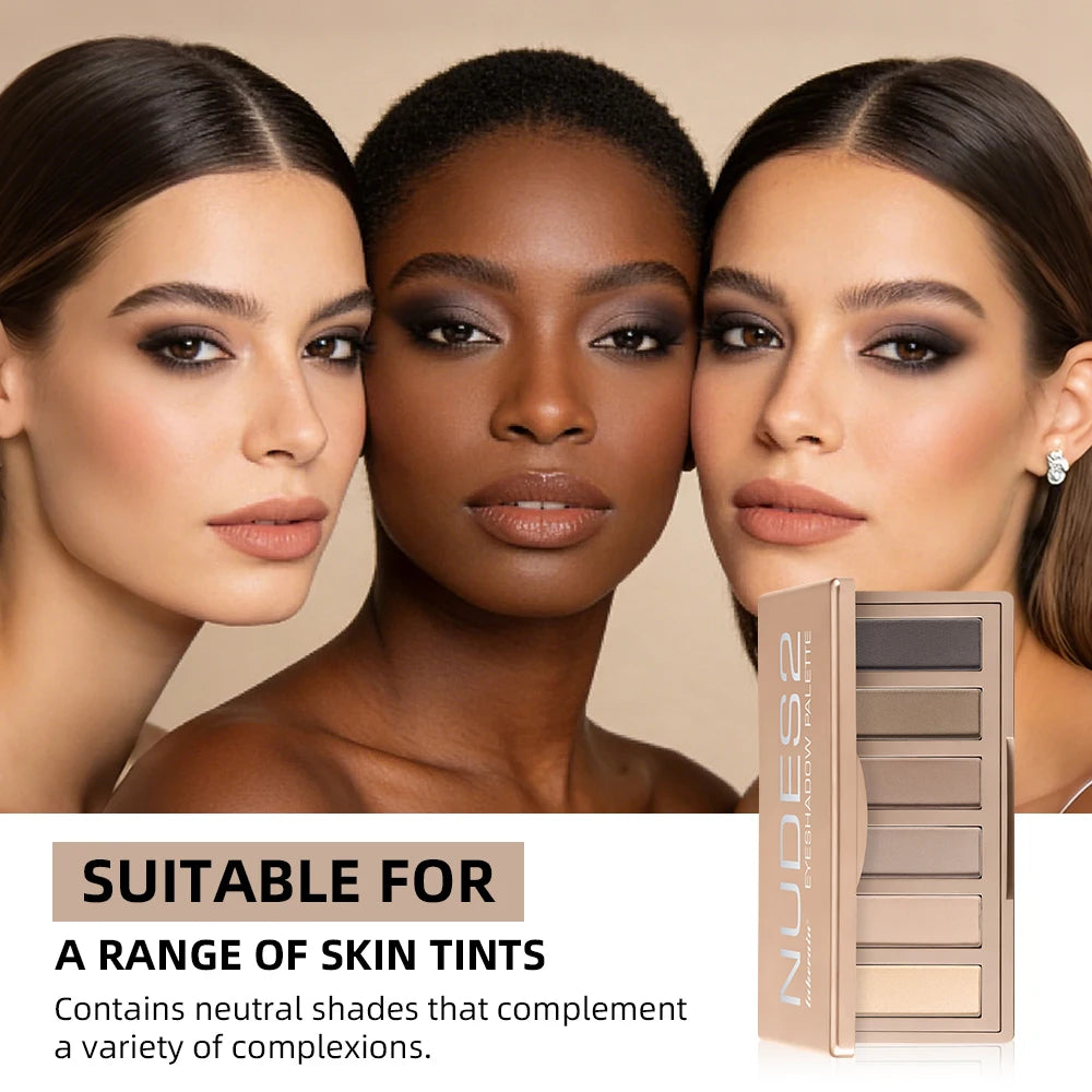 6 Color Eyeshadow Palette Matte Neutral Nude Tones