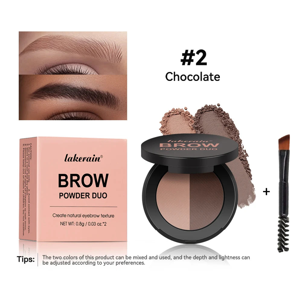 Dual Shade Eyebrow Powder Palette with Application Brush