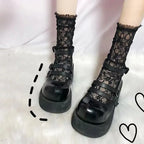 Floral Lace Mesh Ankle Socks