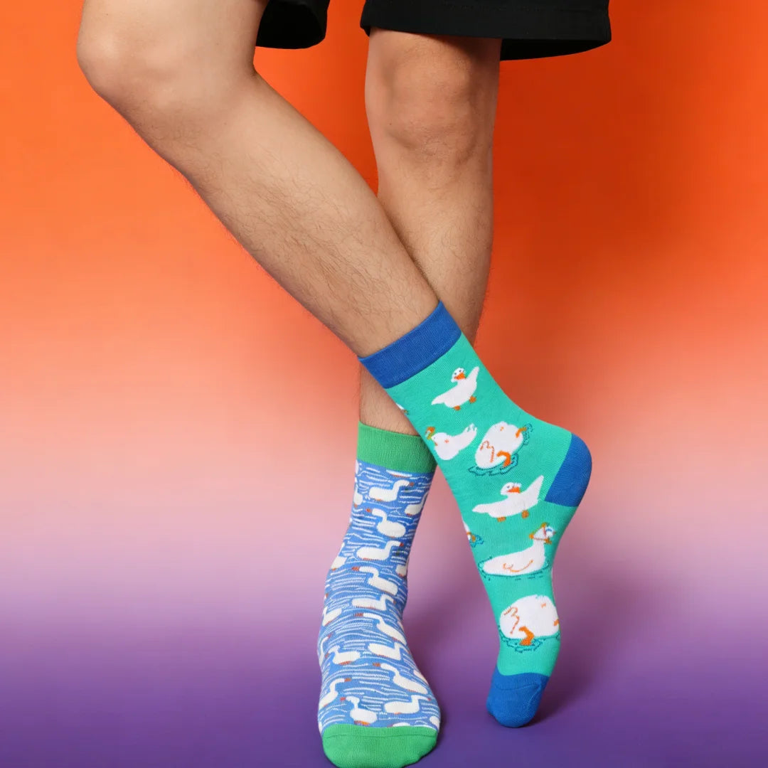 Cotton Blend Duck Pattern Crew Socks