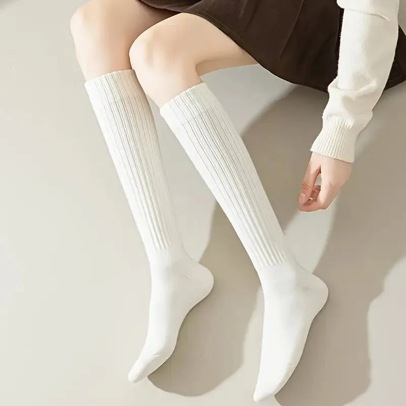 Polyester Elastane Blend Calf Socks for Women