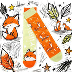 Cotton Blend Fox Pattern Mid Calf Socks