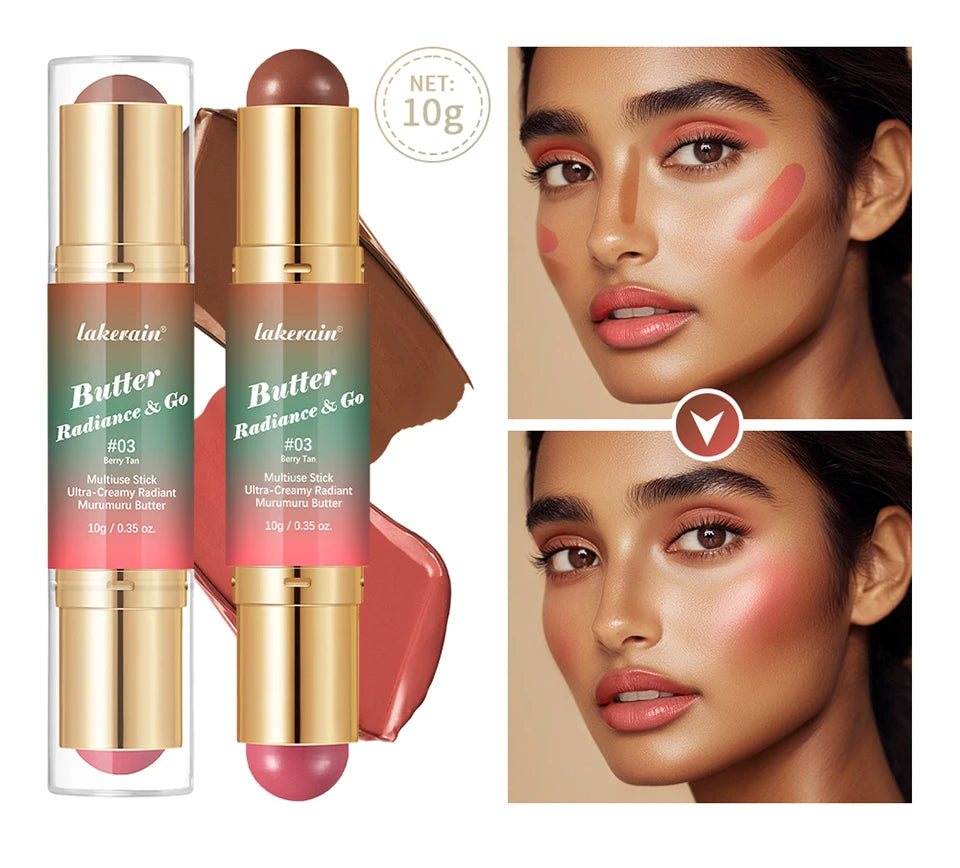 Double Ended Cream Bronzer and Blush Makeup Stick - 12