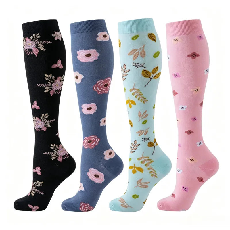 Nylon Polyester Elastane Knee High Compression Socks